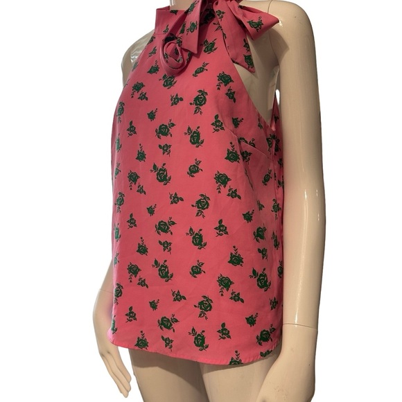 Chic Pink Tie Front Sleeveless Tank Top - Picture 2 of 6